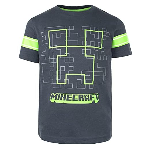 Minecraft - Camiseta - Ropa 100% Algodón - Ropa Infantil - Mercancía de Ropa para Niños - Regalos de Cumpleaños para Niño, azul marino, 11-12 Años