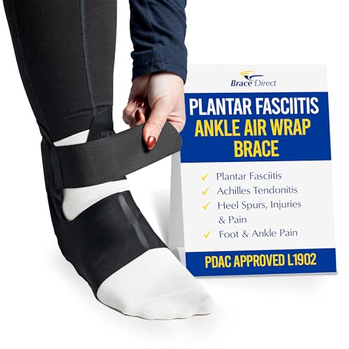Brace Align Plantar Fasciitis Air Wrap Brace - Adjustable Compression & Support for Achilles Tendonitis Heel Spurs Arch and Foot Pain L1902 - SMALL (US Shoe Men  7 Women  8.5)