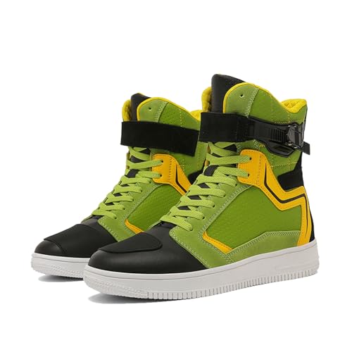 Leichtrit Zapatos de Moto para Hombre,Zapatillas de Motocicleta,Zapatos para Motociclistas Antideslizante,Zapatos para Motociclistas,Botas de Moto para Hombre,Vented,Transpirables,Gran Agarre