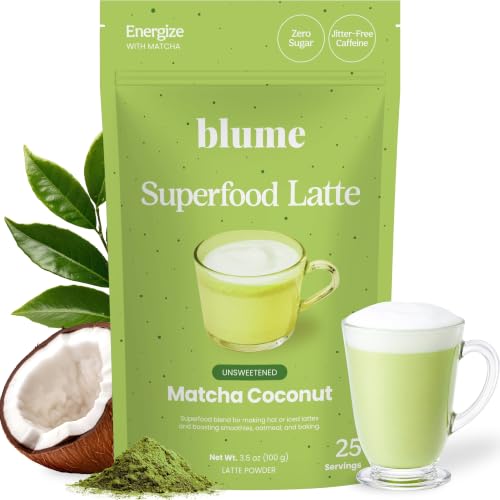 Blume Superfoods Latte - Matcha Powder with Coconut, Natural Caffeine, L-Theanine, All Day Energy &...