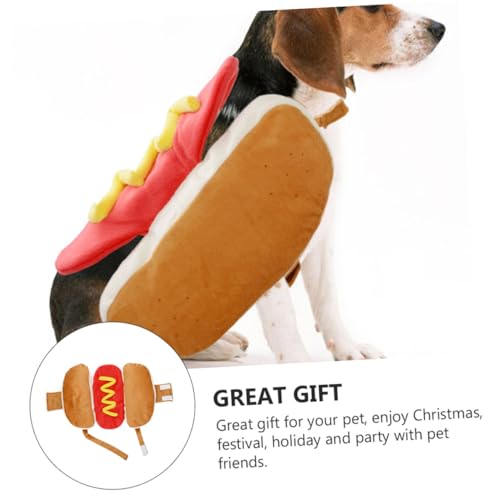 Disfraz para perro y gato de hot dog tamaño M miniatura 3