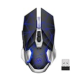 Scettar Computer Wireless Mouse, Travel Size Laptop Wireless Mouse Silent Mouse with USB Receiver 3...