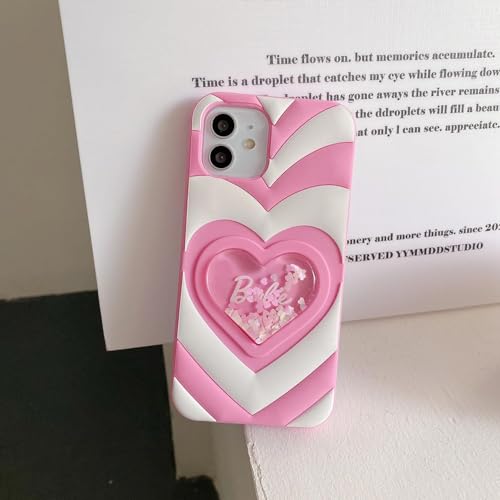 mobistyle Designed For iPhone 12/12 Pro Cover with Luxury Heart Cartoon Design Soft Silicone Aesthetic Women Teen Girls Back Cover Cases For iPhone 12/12 Pro, Multicolor