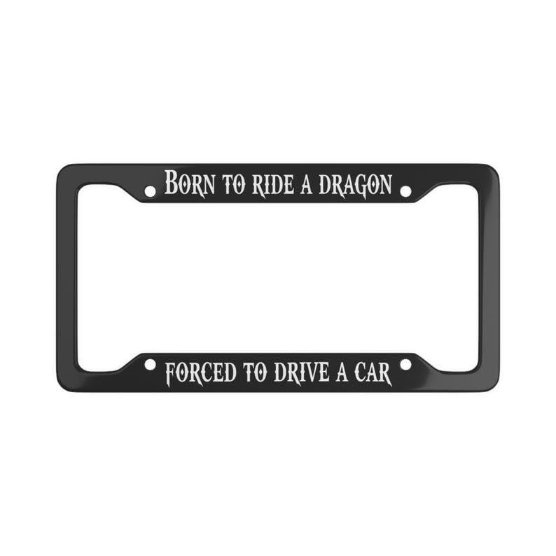 Dragon Rider License Plate Frame - Cool Car Accessory, Unique Vehicle Decor, Fantasy Lover Gift, License Plate Holder