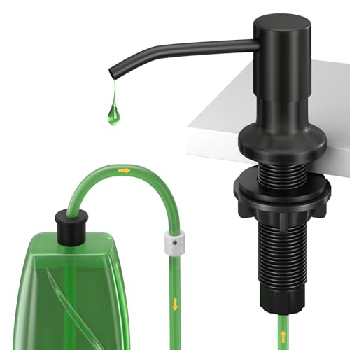 Image of Kitchen Sink Soap Dispenser, Built in SoapDispenser, 47 inch Extension Tube kit, Counter Lotion Dispenser Pump, No Need More Refills (Black)