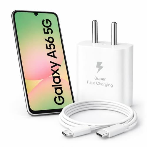 Image of 25W Charger for Samsung Galaxy A56 with Type-C to C Cable | Super Fast Charging PD Adapter for Galaxy S26 /S25 Ultra, S24 FE, M17e /A36 /A16, M15 /M17 /M55 5G, F17 /F70e /Z Fold & S /A /M /F /Z Series Phones