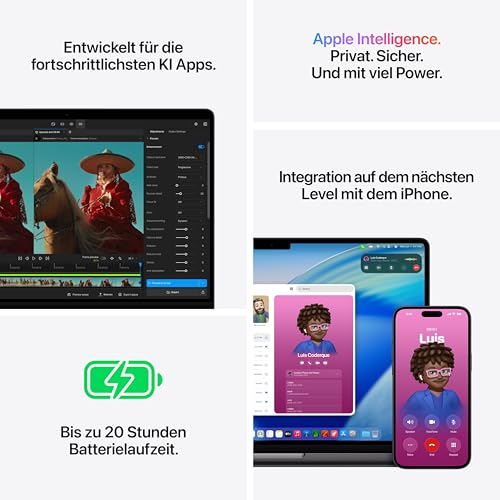 Apple MacBook Pro Laptop mit M5 Max Chip mit 18-Core CPU und 32-Core GPU: Entwickelt für KI, 14,2" Liquid Retina XDR Display, 36 GB gemeinsamer Arbeitsspeicher, 2 TB SSD, WLAN 7; Silber 5