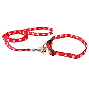 MUNCHOS Nylon Paw Print 10MM Collar Set for Puppies and Cats,Multi-Colored and Multi-Printed