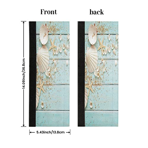 Image of Refrigerator Door Handle Covers Set of 2 Summer Beach Wood Texture Washable Fridge Dishwasher Mocrowave Oven Door Decor Protector Handle Cover Keep Your Kitchen Appliance Clean from Food Stains