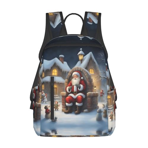 Sac à dos imprimé Père Noël léger et confortable pour vos voyages et randonnées en plein air