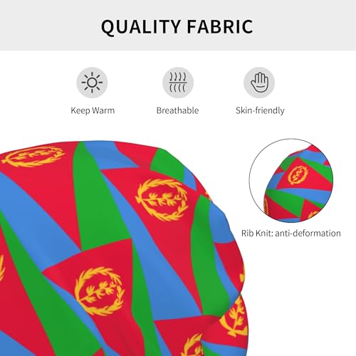 Flag of Eritrea Children Hip Hop Knitted Hat Kids Elastic Leisure Knit Cap Warm Sleep Beanies Black3