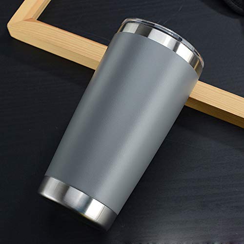 Gtell 20 oz Stainless Tumbler, Double Wall Stainless Steel Insulated Travel Mug for Keep Hot and Cool (Grey) - Image 2