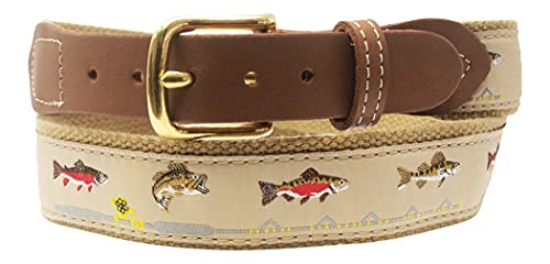 Fish Belt, Freshwater Fish on Navy OR Khaki Webbing…