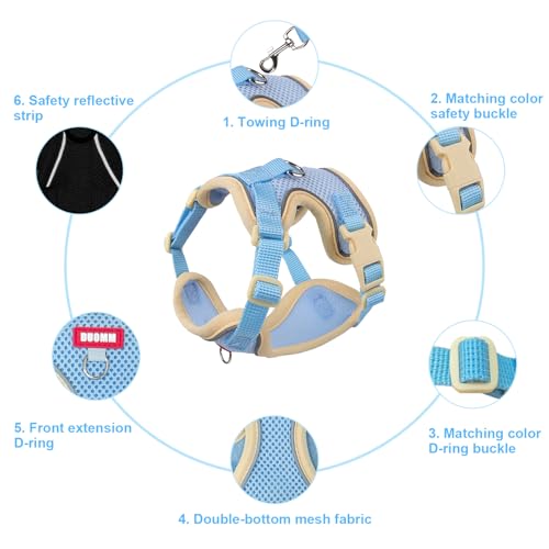 wanheart Cat Harness and Leash Set Escape-Proof Adjustable cat Leash and Harness Combo Suitable for All cat Breeds (Blue, XL) - Image 3