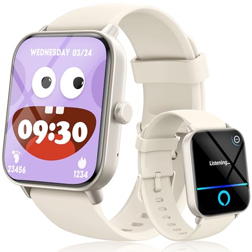 KALINCO Smartklocka för barn, pojkar, flickor, tonåringar, IP68 vattentät simklocka, 1,8 tum, aktivitetsmätare, klocka med 100 sportlägen, ringa/svara, hjärtfrekvens, sömnskärm, larm