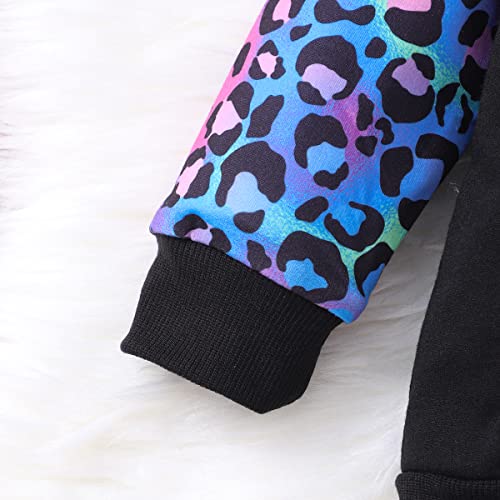 Image of Girls Fall Winter Outfits Cartoon Animal Long Sleeve Crewneck Sweatshirt Top+Sweatpant 2 Piece Clothing Set 3-9T