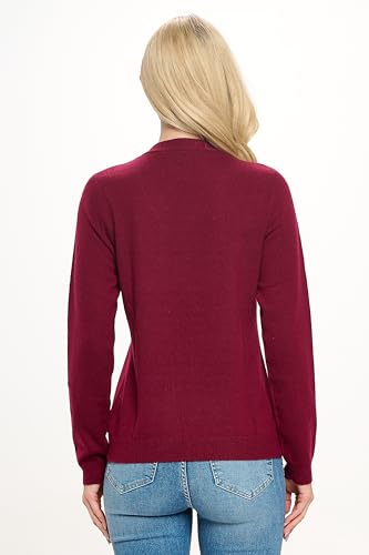 Image of Women's 100% Cashmere Soft Long Sleeve V Neck Button Cardigan