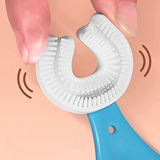 FEWORLD Soft Silicone Brush Head U-Shaped With Finger Manual Toothbrush For Kids,Hand Powered 2-6 Years Kids Baby Infant Toothbrush, Food Grade Ultra Whole Mouth Cleaning Tool-image-0