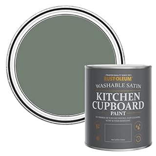 Rust-Oleum Green Scrubbable Kitchen Cupboard Paint in Satin Finish - Serenity 750ml