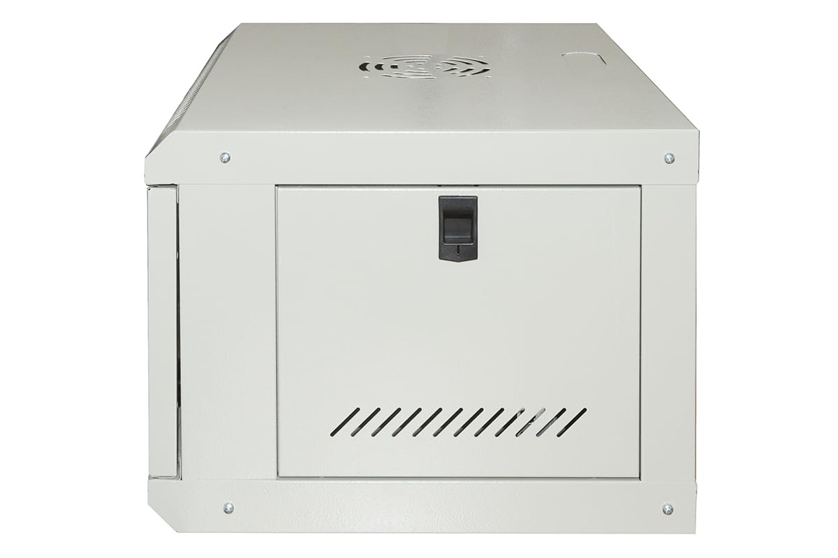 LINK LK1906UL Armario Rack 19" Serie Light con Puerta Cristal Templado y Cierre con Llave Color Gris Dimensiones 53x40x30 cm Estante Incluido Capacidad 6U para instalación en Pared 1 Unidad