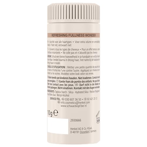 Schwarzkopf - Taft - Frisierpuder für Haare - 2-in-1 - Volumen - lang anhaltend - mattierender Effekt - verklebt nicht - 99% Inhaltsstoffe natürlichen Ursprungs - 10 g Inhalt