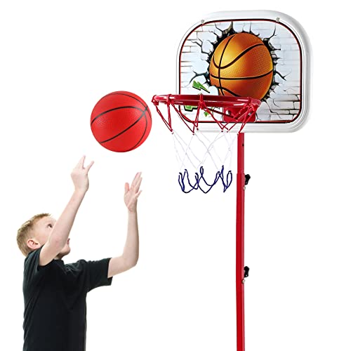 PELLOR Aro de Baloncesto para Niños, 170CM Canasta Baloncesto Infantil Canasta Baloncesto Canasta Ajustable, Canasta Baloncesto Exterior para Niños y Infantils - VERSIÓN Mejorada Estable Duradera Cover