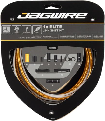Jagwire 1X Elite Link Shift Kit Gaines et câbles de dérailleur Adulte Unisexe, Or, Taille Unique
