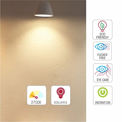 TEKLED® A60 Filament Vintage LED Bulbs | B22 Bayonet Cap | Energy Saving 6.5W Light Bulb 60W Equivalent | DIMMABLE Clear 2700K 806LM | 2-Pack | Warm White - Image 5