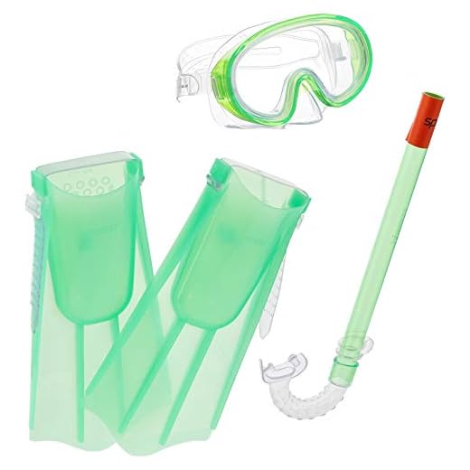 Speedo Unisex-Child Aqua Quest Swim Mask, Snorkel & Fins Set