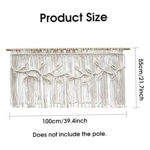 Cortinas de macramé de algodón que filtran la luz con diseño boho rectangular 6