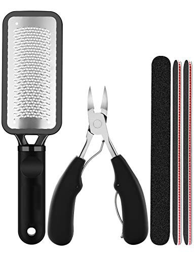 Colossal Foot Rasp Foot File and Callus Remover, 3 in 1 Foot Care Pedicure Set Tool for Hard Skin Cuticle Remover, Can be Used on Both Wet and Dry Feet, Surgical Grade Stainless Steel File