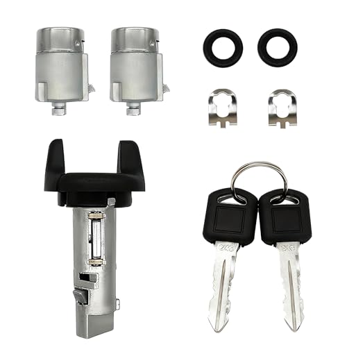 Ignition Switch Lock Cylinder and Door Lock Cylinder Set with Keys Fit for Chevy GMC C/K Pickup Tahoe Yukon Suburban 1995 1996 1997 Car Auto Ignition Key Switch Lock Cylinder Replace# 702671 702674