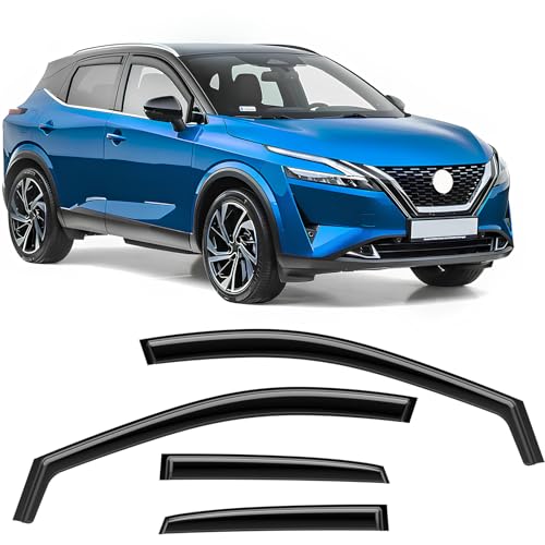 GEARCELL Wind Deflectors Rain Guards Window Visor Compatible with NISSAN QASHQAI MK3 2021-onwards SUV 5 Doors in-Channel Side Shatterproof Sun Visor 4-Piece of Set