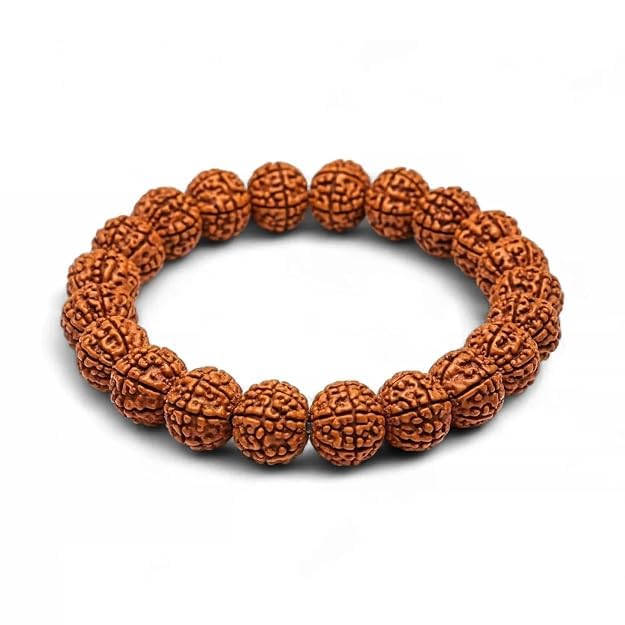 7 mukhi rudraksha bracelet for men & women | 12-13 mm rudraksha beads wrist mala for pooja, yoga, meditation & spiritual wear | 21.5 cm