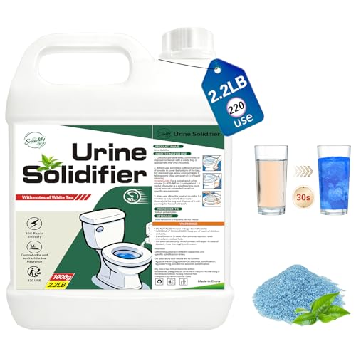 Snowlily 2.2 LB Pee Powder for Camping Toilet Gel 220 Use Urine Solidifier Powder Super Absorbent Portable Camping Toilet Deodorizer Liquid Solidifier Waste Gel