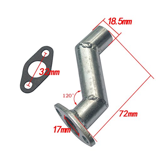 Jrl 32Mm Offset Intake Manifold & Gasket For Carb 49 66 80Cc Motorized Bicycle Steel #TOP1