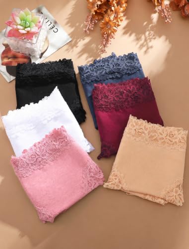 Image of ALL OF SHE Womens Cotton Underwear Cheeky Lace Bikini Panties Sexy Briefs Soft Breathable Lingerie for Ladies Underwear Pack