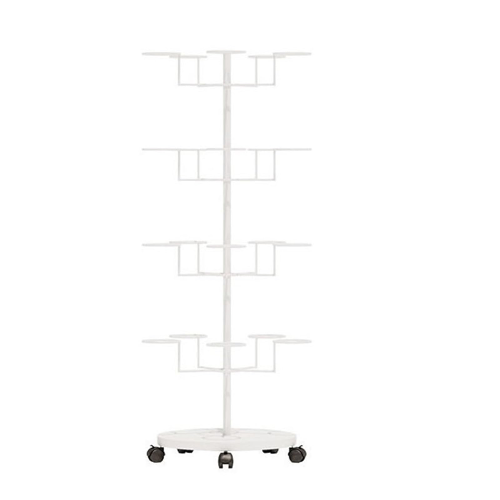 LJHFG63KUYT Clothes Rack Hat Rack Clothing Store Display Storage Hanging Holder Multi-layer Clothes Hanger(20 hat holders) Display Stand(White)