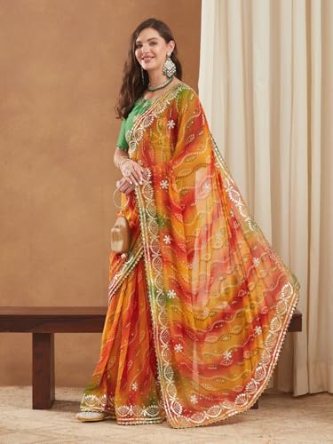 Image of Women's Banarasi Silk With Jacquard Print Saree With Blouse