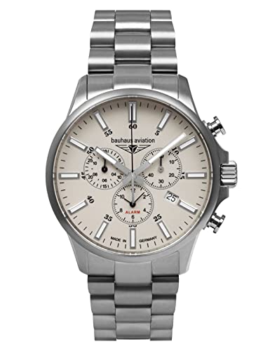 Chronographe Bauhaus Quarz 2880M5 montre bracelet homme étanche avec cadran noir