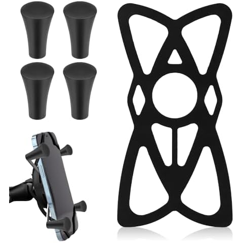 Motorcycle Phone Mount Tether with Rubber Caps Cover