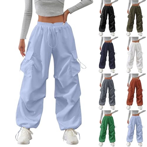 パンツ military parachute zip flared pants Y2K Parachute Pants Women Low Waist Cargo Pants Baggy Wide Leg