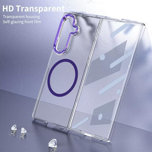 Coque Samsung Z Fold 5 protège écran MagSafe violette évite les chutes