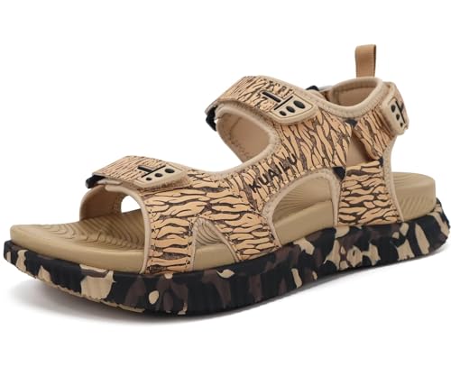 Image of KuaiLu Men's Orthotic Sandals Comfortable Arch Support Foam Cushion Hiking Walking Sandles Fashion Camouflage Adjustable Sport Recovery Athletic Shoes For Man Urban Outdoor