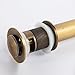 Wellsum Bathroom Toilet Antique Solid Brass Pop up Drain Sink Drain Faucet Stopper Small Pop with Overflow