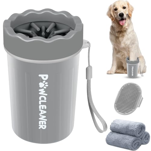 Dog Paw Cleaner, Dog Paw Washer, Paw Muddy Paw Cleaner, Pet Foot Cleaner for Small Medium Large Breed Dogs/Cats (with 3 absorbent towel)