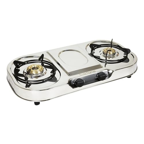 Image of Everflame Swift 2 Burner Gas Stove | Stainless Steel Body | Brass Burners | Gas Saver Technology | Manual Ignition | | Nylon Knobs | 360 Nozzle | 2 Years Manufacturer Warranty