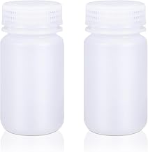 4.2 oz Wide Mouth Lab Reagent Container, Sealed Leak-proof Translucent HDPE, Pill & Water Sample Bottle (2 Pcs)
