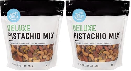 Amazon Brand - Happy Belly Deluxe Pistachio Mix, 1 pound (Pack of 2)