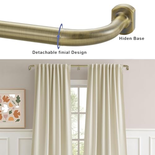 Splicing Room Darking Curtain Rods for Windows 28-116”, 1inch Diameter Wrap Around Adjustable Drapery Blackout Curtain Rod, Antique Bronze by Joodxoe - Used condition - Image 2